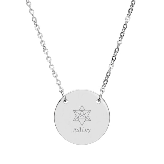 Personalized Engraved Merkaba Coin Necklace